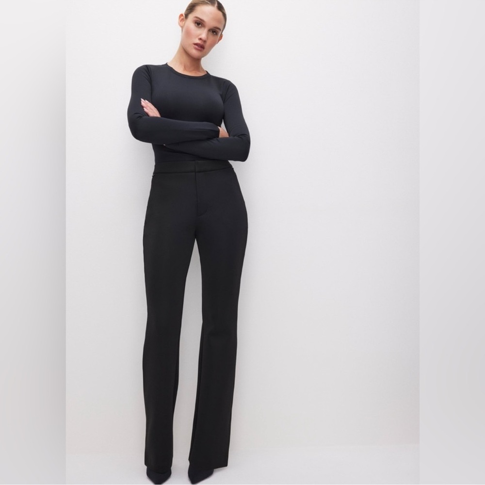 Good American Black Straight Leg Pants